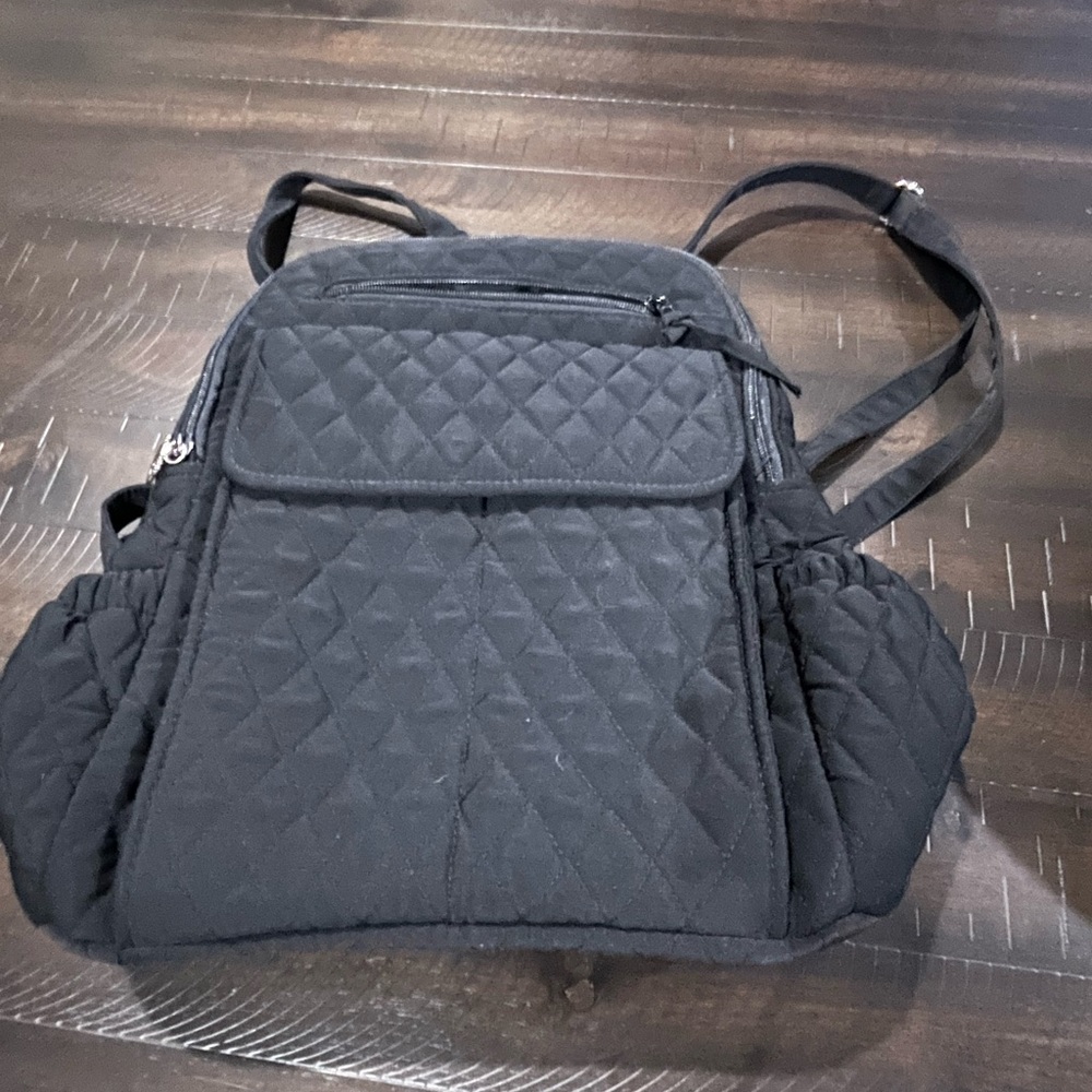 Quilted Vera Bradley Essentials Black Backpack
